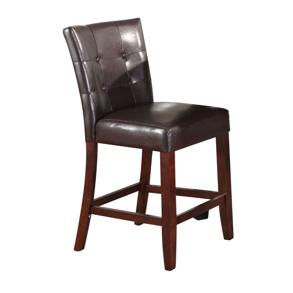 Acme Counter Height Chair in Espresso and Walnut (Set of 2)