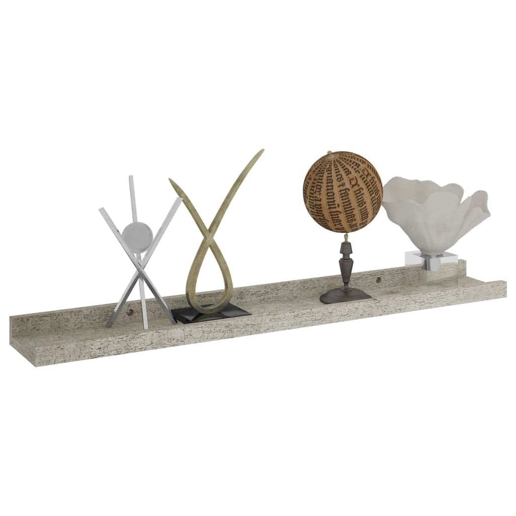 Wall Shelves -SKM Wall Shelves 2 pcs Concrete Gray 23.6"x3.5"x1.2"