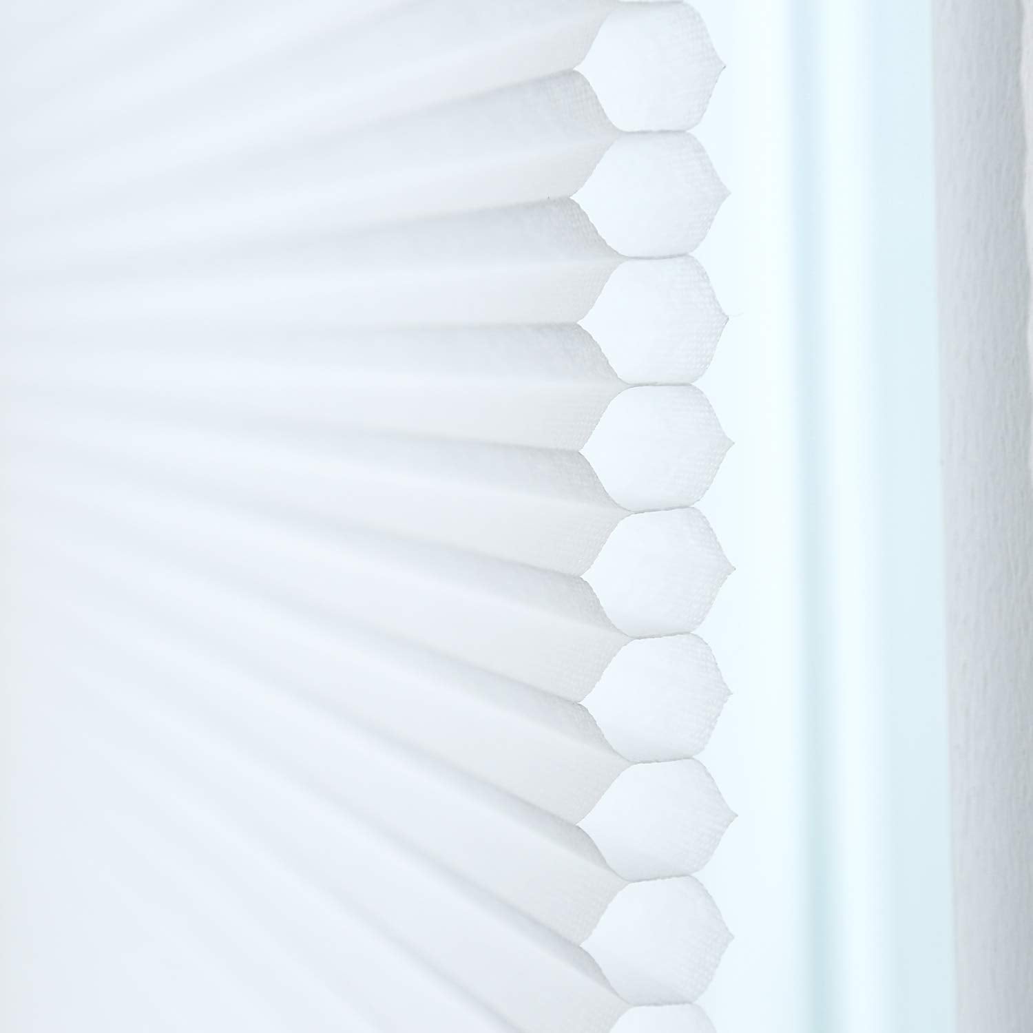 Cellular Blinds Cordless Shades For Windows Single Cell Shade - Provide Privacy And Filters Light - 24'' W X 64'' H, White(Light