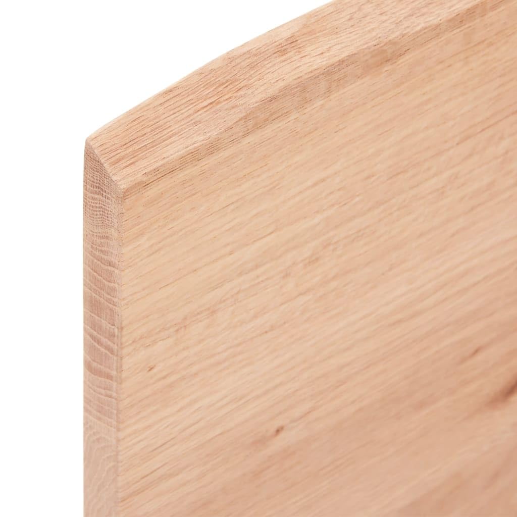 vidaXL Solid Oak Wood Table Top, Light Brown, Versatile for Home/Office Use, Live-Edge Design, Treated Surface, 39.4x15.7x0.8 Inches