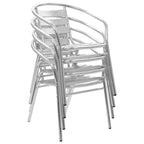 vidaXL 5 Piece Patio Dining Set Aluminum Silver