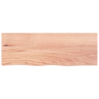 vidaXL Solid Oak Wood Wall Shelf, Light Brown – Handmade with Live Edge, Versatile and Lightweight Design for Home Décor
