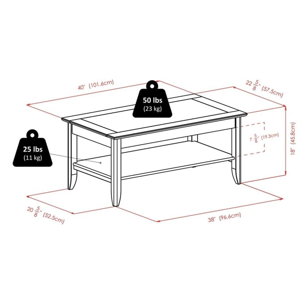 Winsome Wood Santino Coffee Table, Oyster Gray