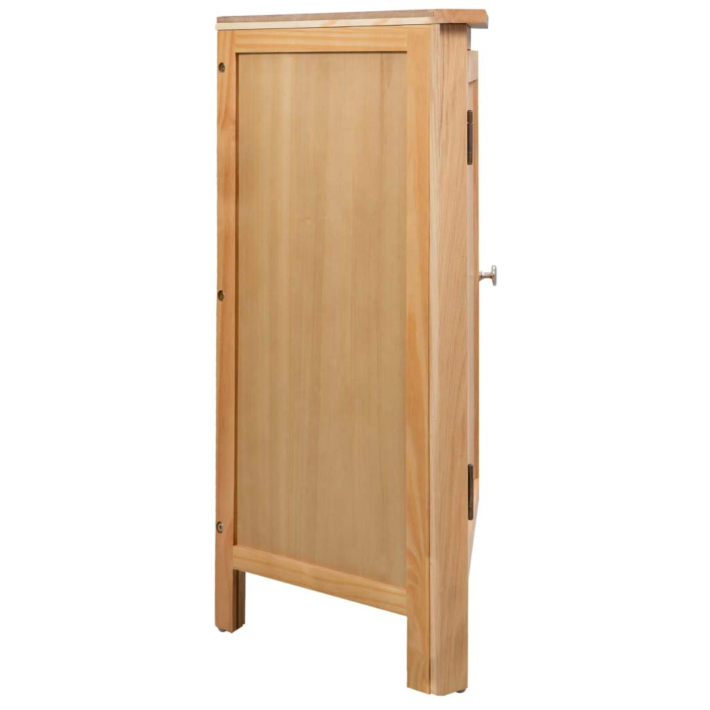 vidaXL Farmhouse Style Corner Cabinet in Solid Oak Wood and MDF Oak Veneer, 23.2"x17.7"x31.5", Brown, Ideal for Small Spaces