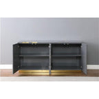 Best Master Furniture Taylor Sideboard/Buffet Engineered Wood Grey 66" L x 18" W x 32" H