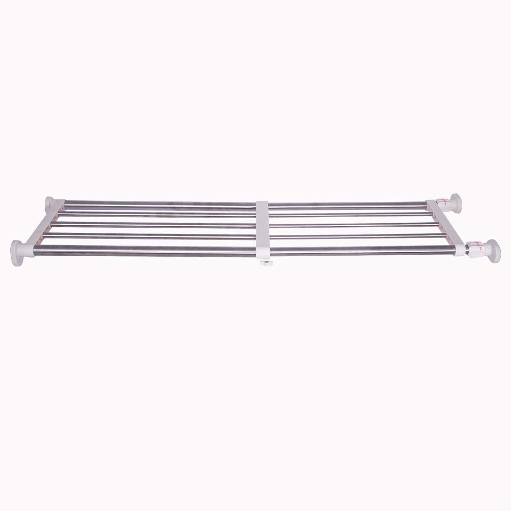 BAOYOUNI Tension Shelf Adjustable Closet Rod Space Saving Wardrobe Clothes Dividers Ivory, 33.07-46.26 Inches