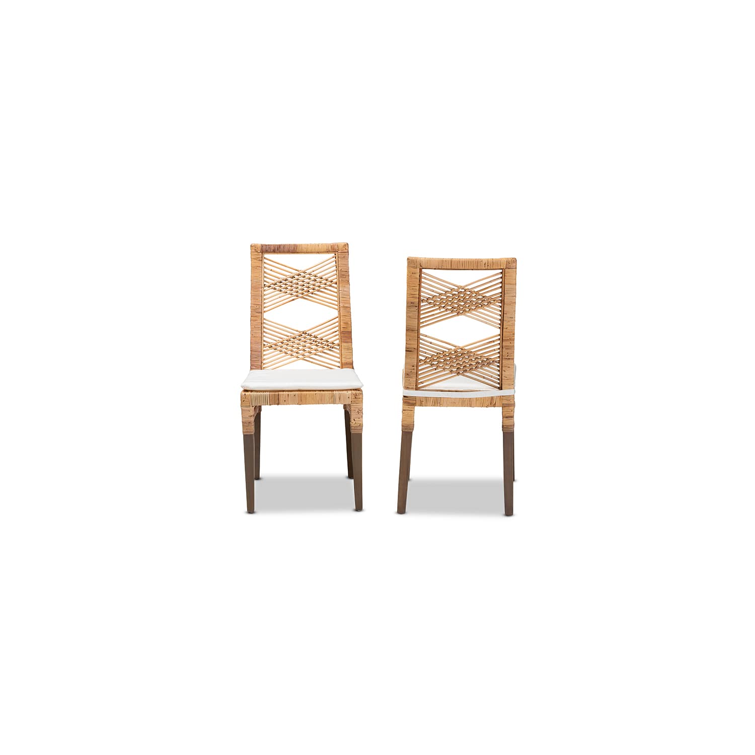 Baxton Studio Poltak Modern Bohemian Natural Brown Rattan Dining Chair