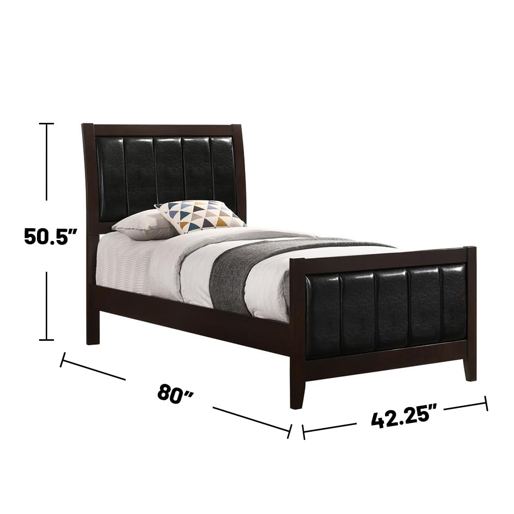 Coaster Carlton Twin Bed 4-Piece Set, Cappuccino