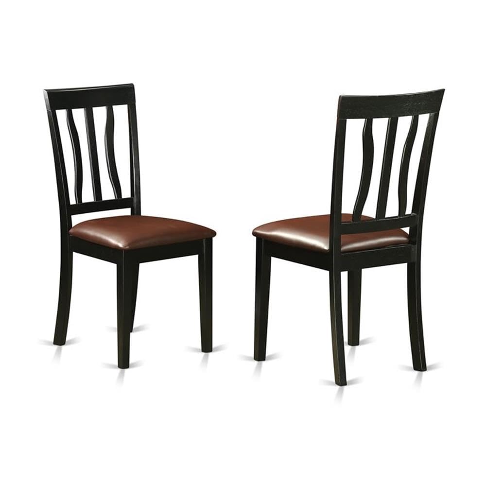 East West Furniture LGAN7-BCH-LC 7 Piece Dining Room Table Set Consist of a Rectangle Wooden Table with Butterfly Leaf and 6 Faux Leather Kitchen Dining Chairs, 42x84 Inch, Black & Cherry
