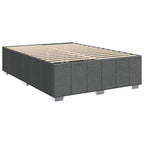 vidaXL Dark Gray Queen Upholstered Bed Frame - Stylish Slatted Mattress Base with Pine Wood Support