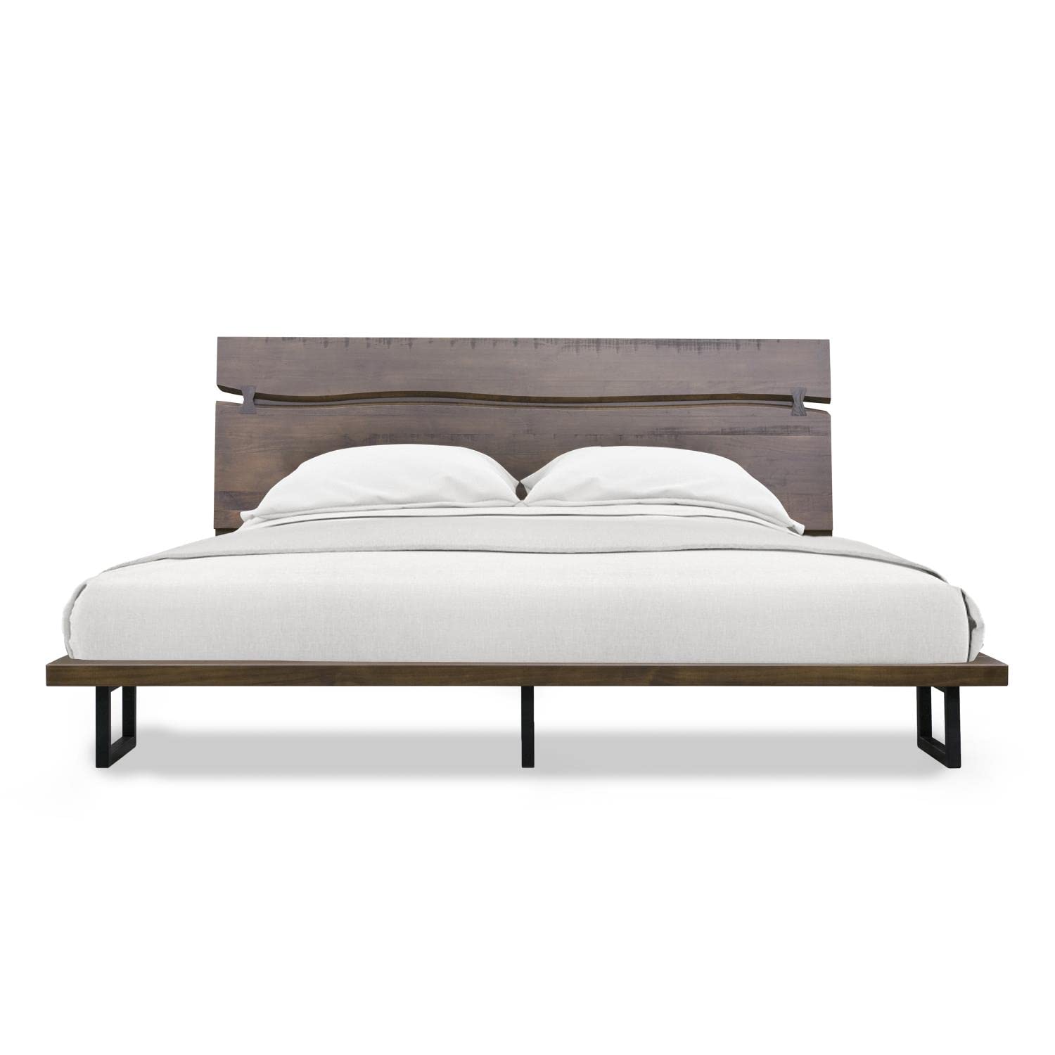 Steve Silver Pasco King Platform Bed Solid Pine Distressed Cocoa