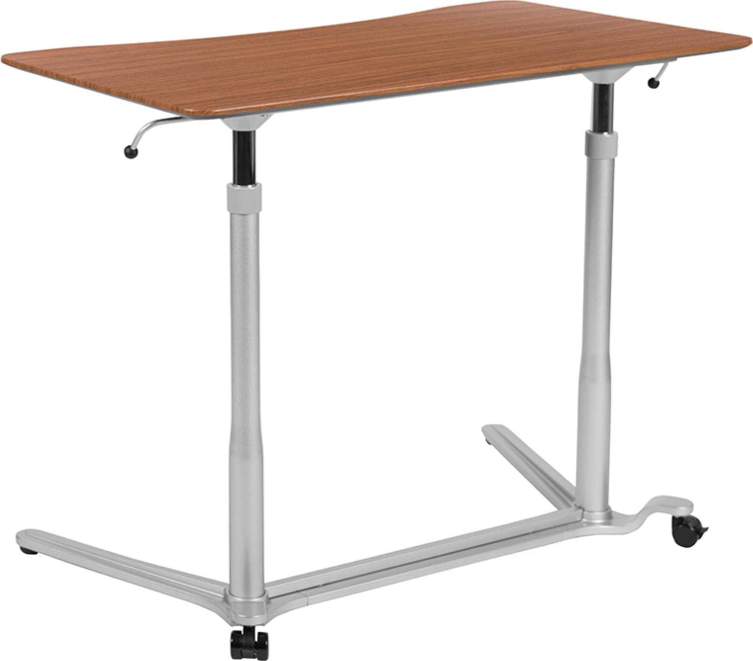 Flash Furniture Merritt Sit-Down, Stand-Up Cherry Computer Ergonomic Desk With 37.375"W Top (Adjustable Range 29" - 40.75")