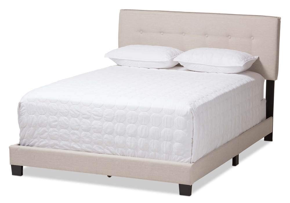 Baxton Studio Audrey Modern and Contemporary Light Beige Fabric Upholstered Full Size Bed