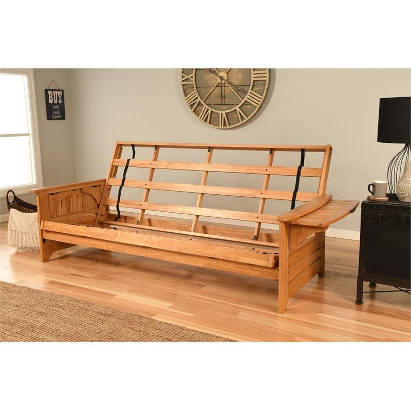 Kodiak Furniture Phoenix Queen-Size Butternut Wood Futon-Mocha Brown Mattress