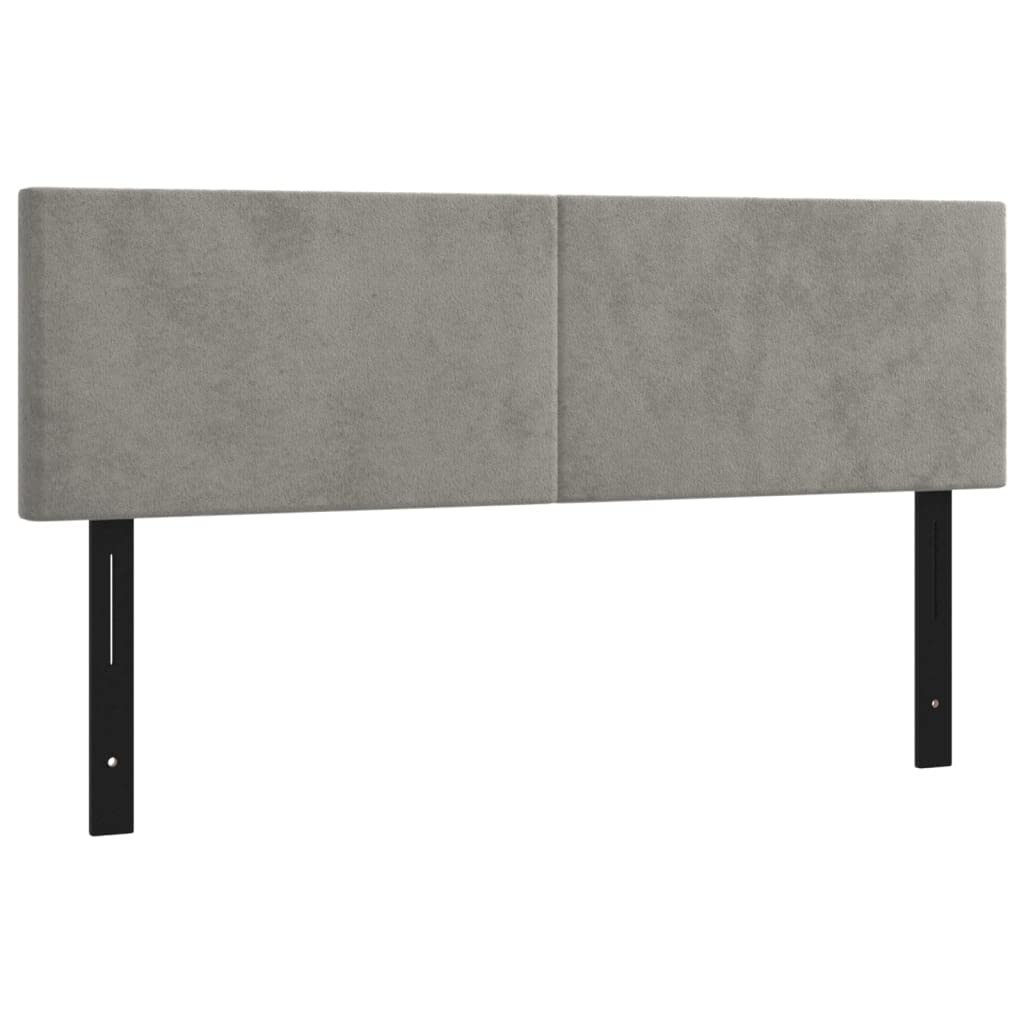 Vidaxl Headboards 2 Pcs Light Gray 28.3"X2"X30.7"/34.6" Velvet