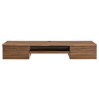 Modway Render Wall Mount Particleboard And Wood Office Desk In Walnut