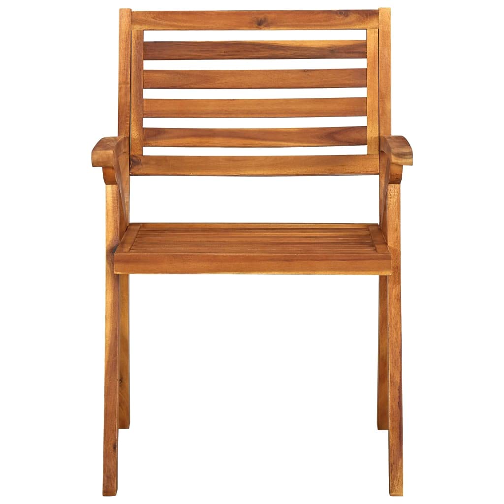vidaXL 4X Solid Acacia Wood Patio Chairs Garden Outdoor Balcony Backyard Terrace Dining Dinner Lounge Seating Home Furniture Wooden