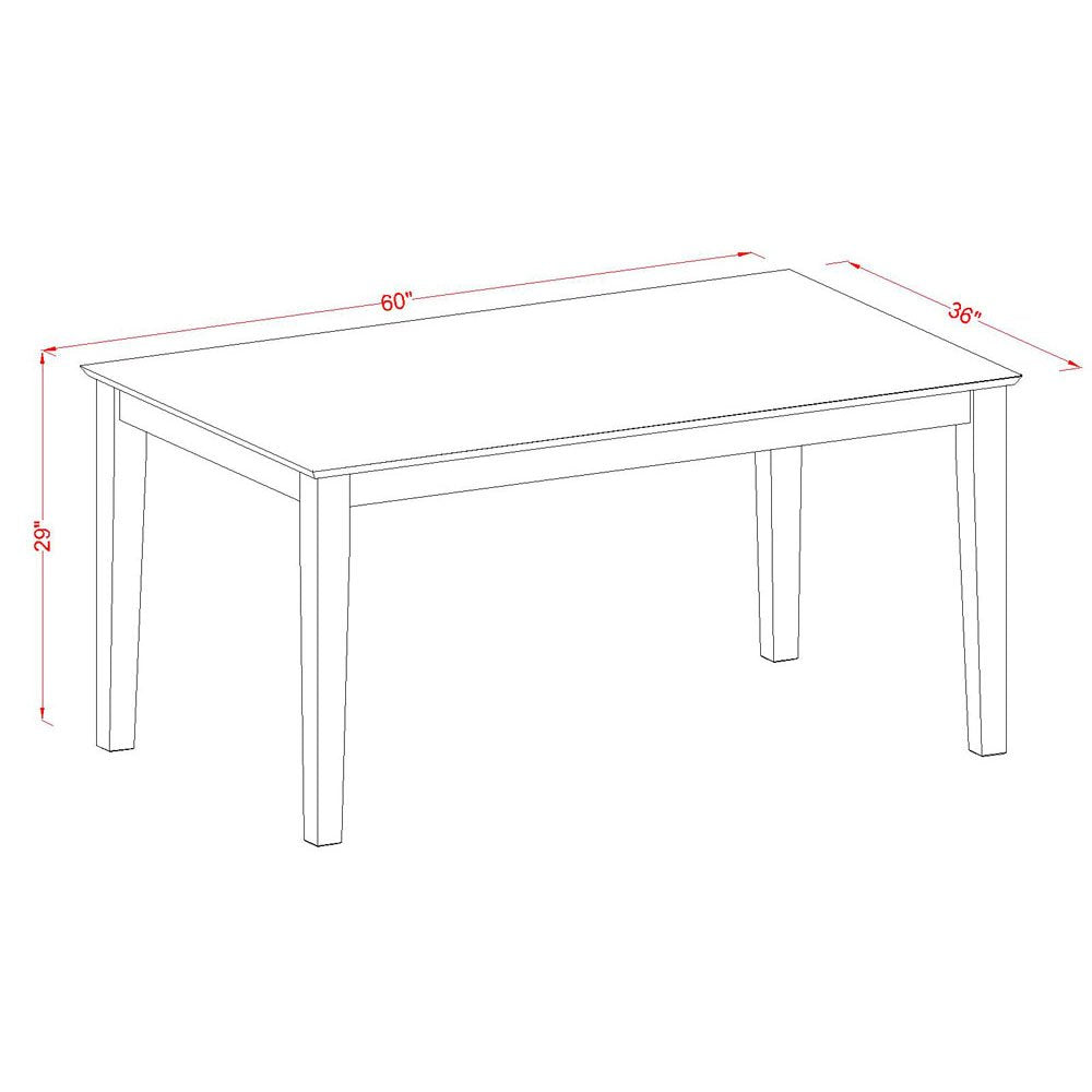 East West Furniture CABO7S-CAP-LC 7 Piece Modern Dining Table Set Consist of a Rectangle Wooden Table and 6 Faux Leather Upholstered Chairs, 36x60 Inch, Cappuccino