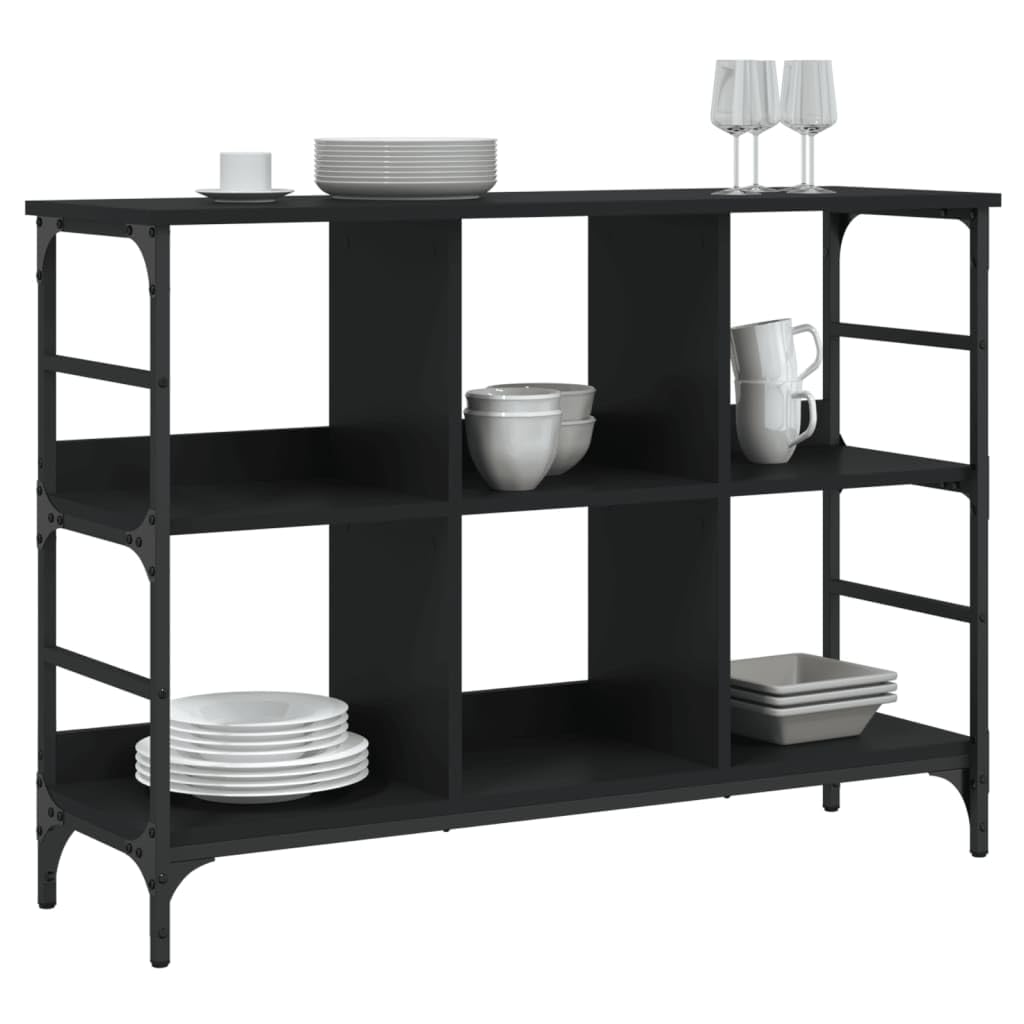 vidaXL Black Sideboard - Timeless Classic Engineered Wood Storage Cabinet with Adjustable Feet - Ideal for Living Room, Bedroom, or Office