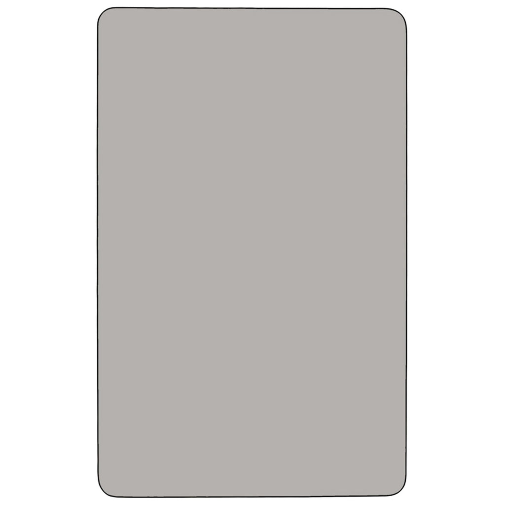 Flash Furniture 30''W x 60''L Rectangular Grey HP Laminate Activity Table - Height Adjustable Short Legs