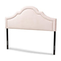 Baxton Studio Rita Modern and Contemporary Light Pink Velvet Fabric Upholstered Full Size Headboard