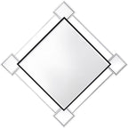Acme Asbury Metal Frame Wall Accent Mirror In Mirrored And Chrome