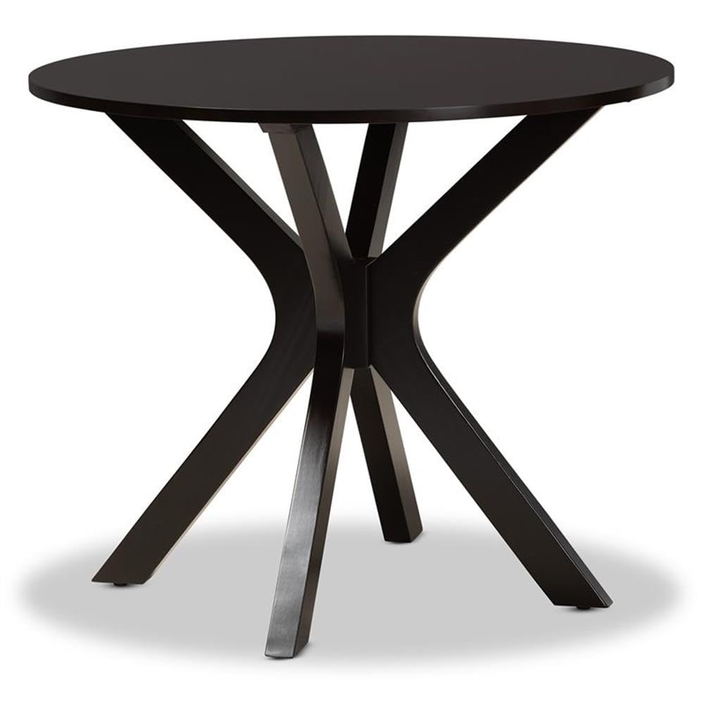 Baxton Studio Nesa Modern Transitional Grey Fabric Upholstered and Dark Brown Finished Wood 5-Piece Dining Set