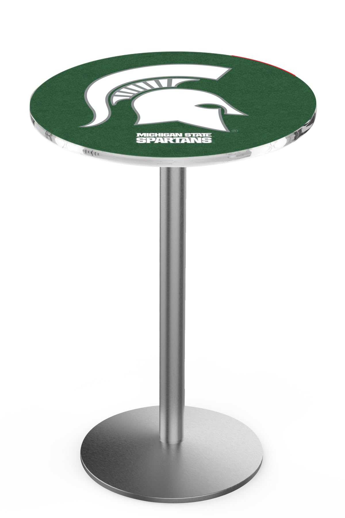Holland Bar Stool Co. L214-42" Stainless Steel Michigan State Pub Table with 36" Dia. top