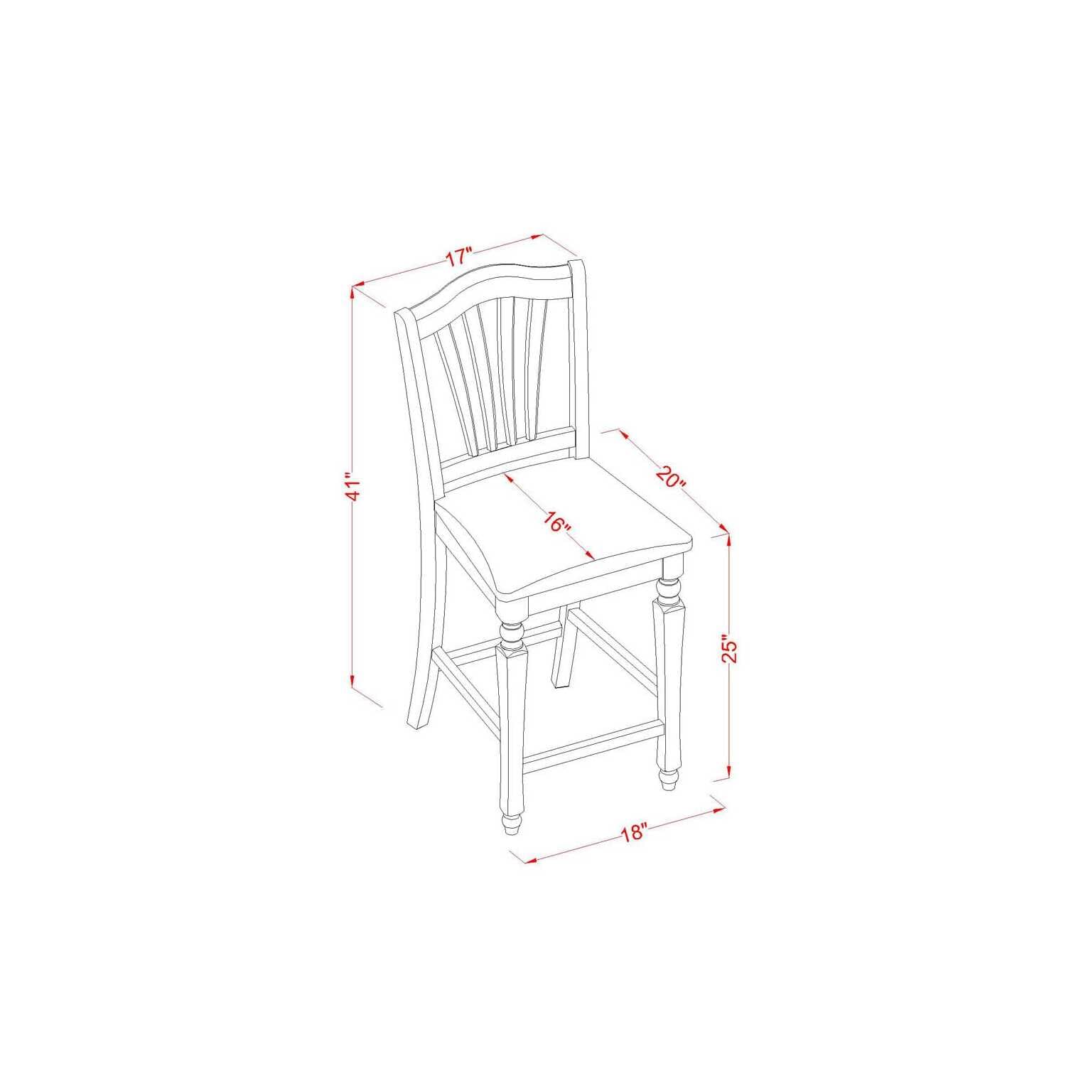 East West Furniture Chelsea Stools With Upholstered Seat, 24" Seat Height