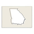 Stupell Industries Georgia Home State Map Neutral Print Design Wall Plaque, 12 x 18, Multi-Color