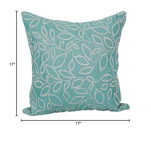 Blazing Needles Square Polyester Jacquard Throw Pillows, 17", Florian Seagla 2 Count