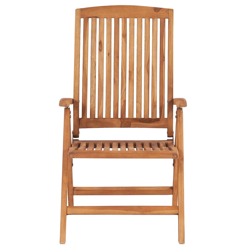 vidaXL 4X Solid Teak Wood Reclining Patio Chairs Garden Outdoor Balcony Backyard Terrace Lounge Dinner Dining Seating Home Furniture