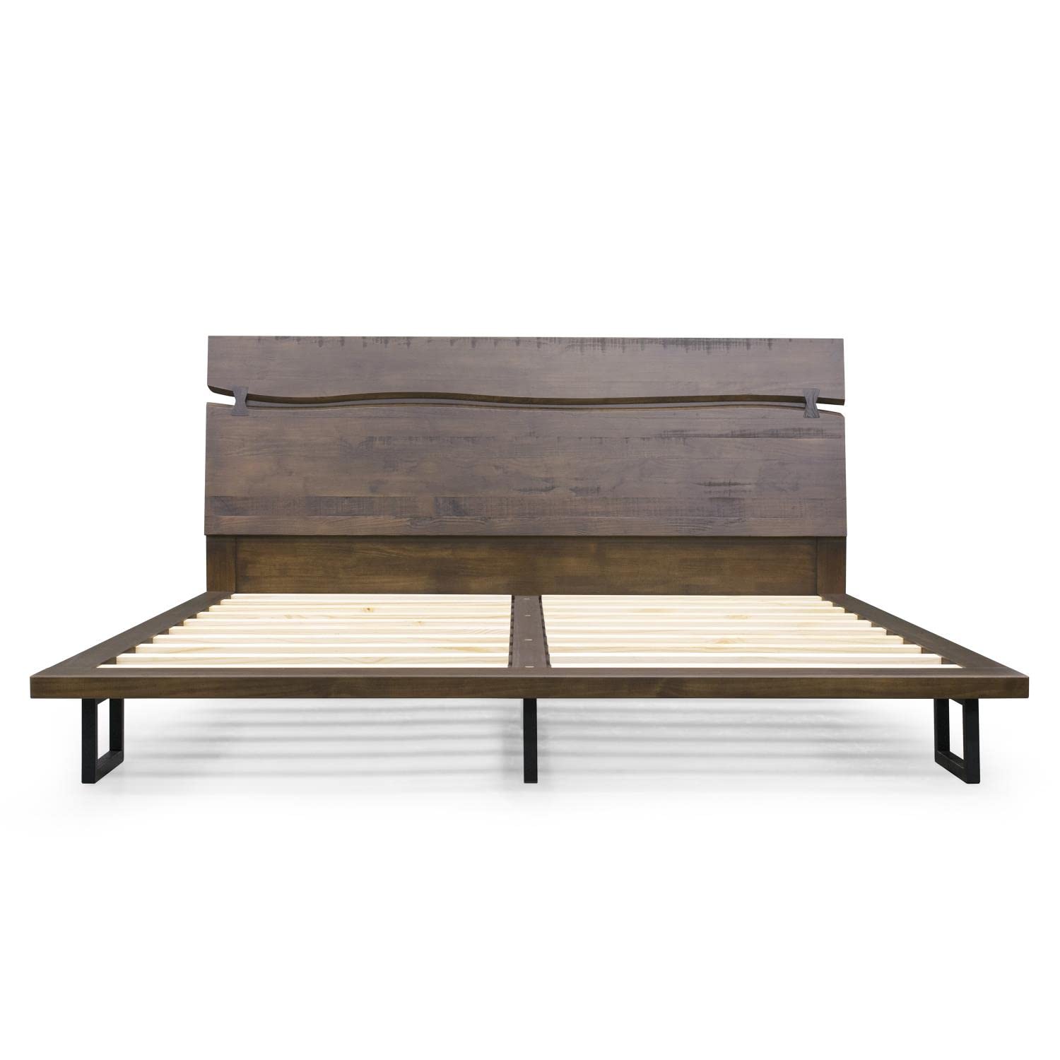 Steve Silver Pasco King Platform Bed Solid Pine Distressed Cocoa