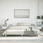 vidaXL Fabric Bed Frame Platform Bed, Scandinavian Style/Slats Support/No Box Spring Needed/Without Mattress/Easy Assembly, Light Grey King Bed
