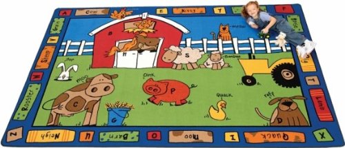 Carpets for Kids 5201 Alphabet Farm 4ft 5in x 5ft 10in Rectangle, Multicolored