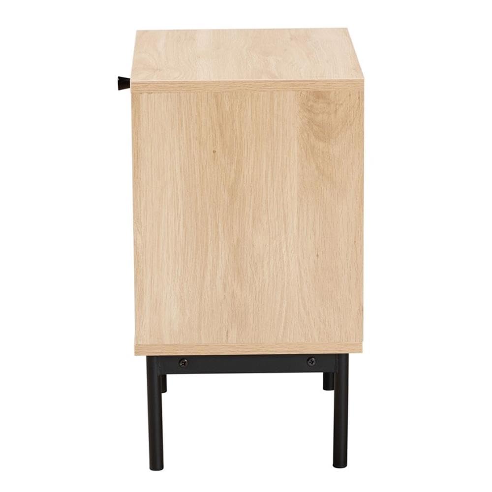 Baxton Studio Sherwin 15.7-inch W x 11.6-inch D End Table, Light Brown/Black (236-13219-HiT)
