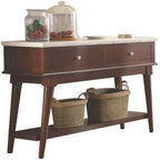 ACME Gasha 2-Drawer Wooden Server with Bottom Shelf in White and Walnut