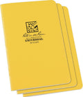 Rite In The Rain All-Weather Stapled Notebook, 4 5/8' X 7', Yellow Cover, Universal Pattern, 3 Pack (No. 371Fx)