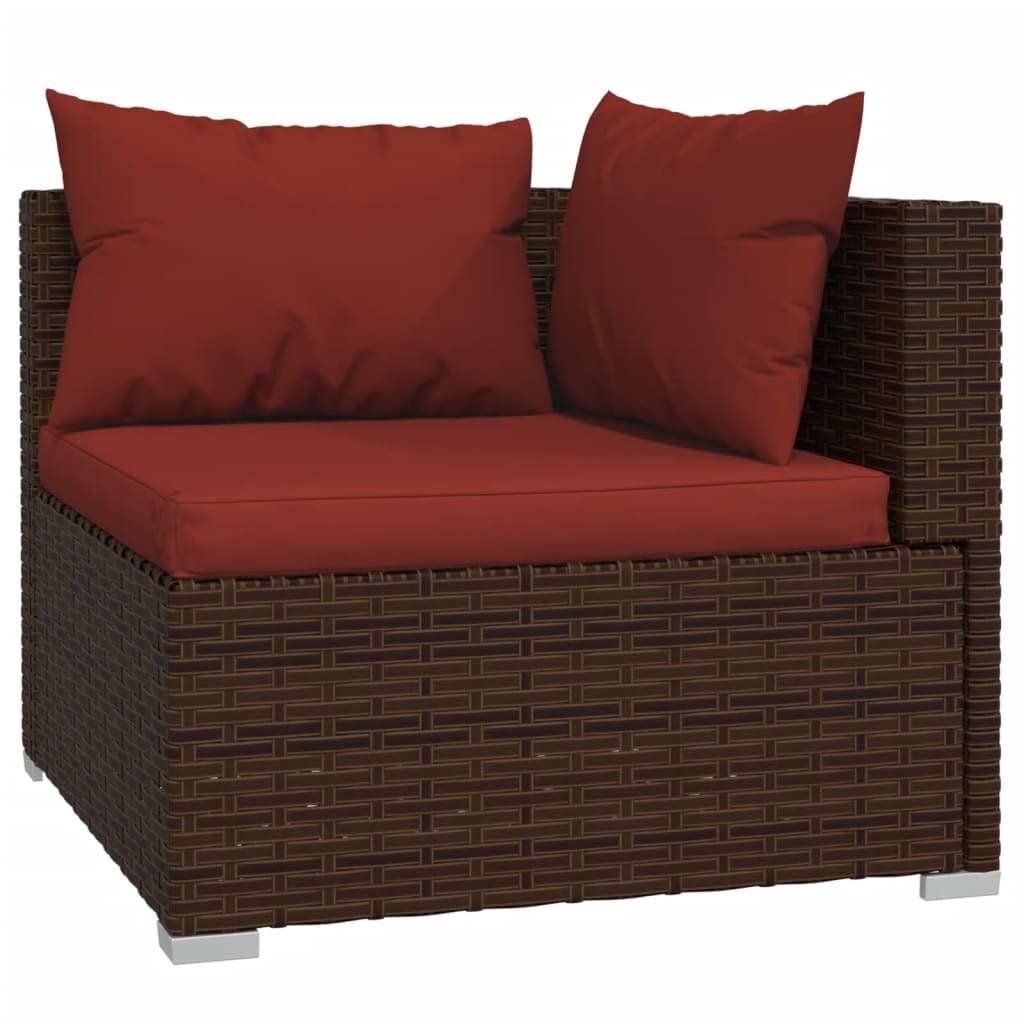 vidaXL Modular Designed Poly Rattan Patio Lounge Set – Durable Lightweight Frame, Water-Resistant Material, Comfortable Cushions