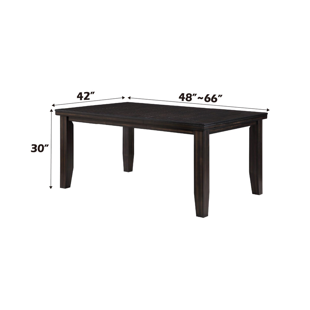 Acme Urbana Rectangular Wooden Extendable Dining Table In Espresso
