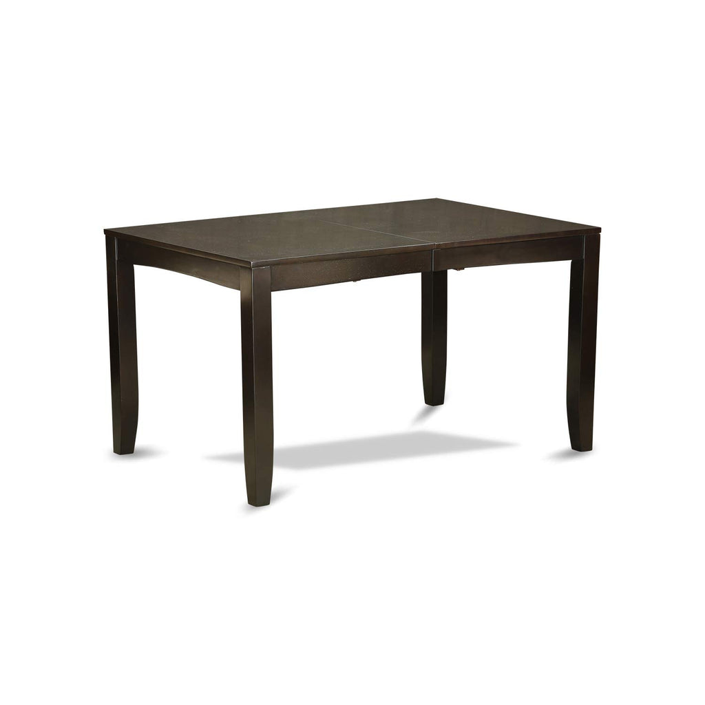 East West Furniture Lybo6-Cap-C 6 Pc Kitchen Table With Bench-Table With Leaf 4 Kitchen Dining Chairs And Bench