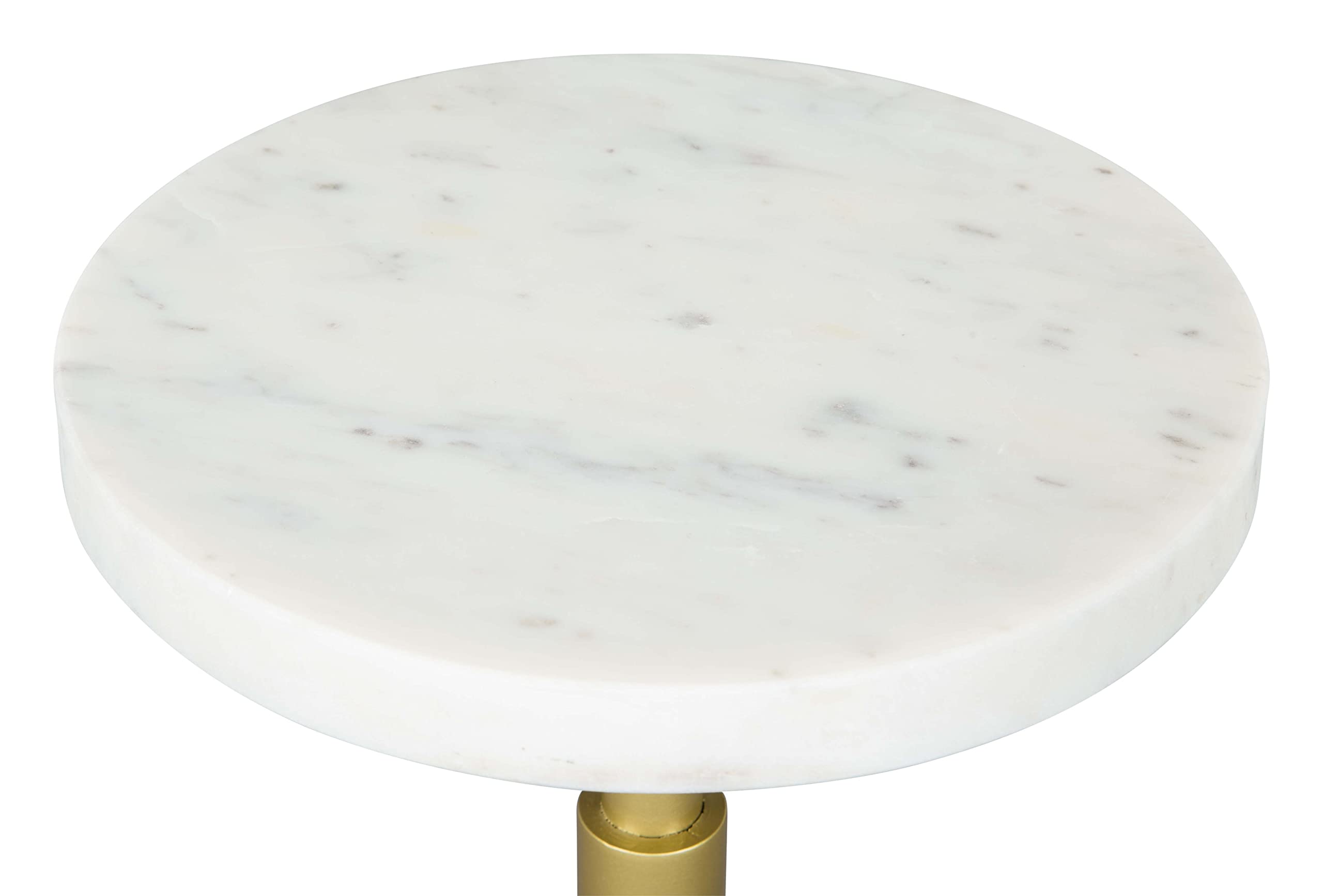 Zuo Maurice Side Table White & Gold