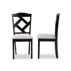 Baxton Studio Ruth Contemporary Fabric Dining Chair, Grey and Espresso Brown, 2/Set (149-2PC-8962-HT)