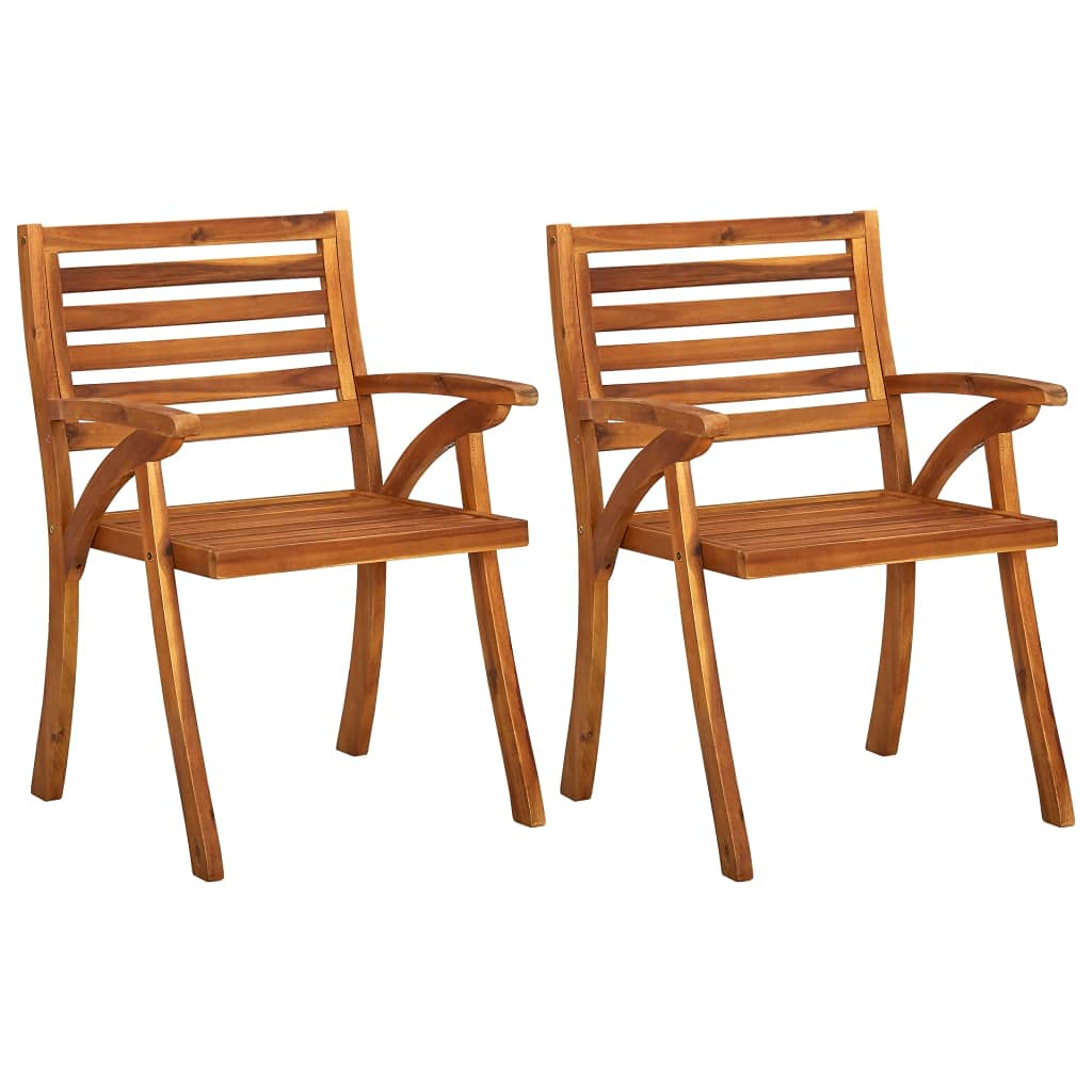 vidaXL 4X Solid Acacia Wood Patio Chairs Garden Outdoor Balcony Backyard Terrace Dining Dinner Lounge Seating Home Furniture Wooden