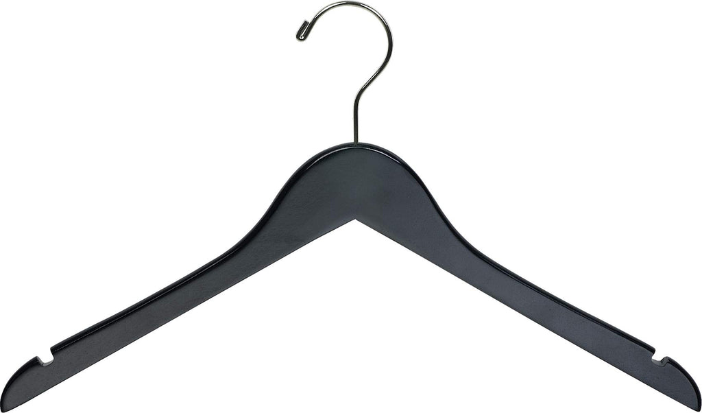 The Great American Hanger Company The American Company Wood, Box of 25 Space Saving 17 Inch Flat w/Chrome Swivel Hook & Notches 