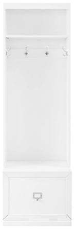 Crosley Furniture Harper Hall Tree With Storage Bench And Coat Rack Hooks For Hanging, White