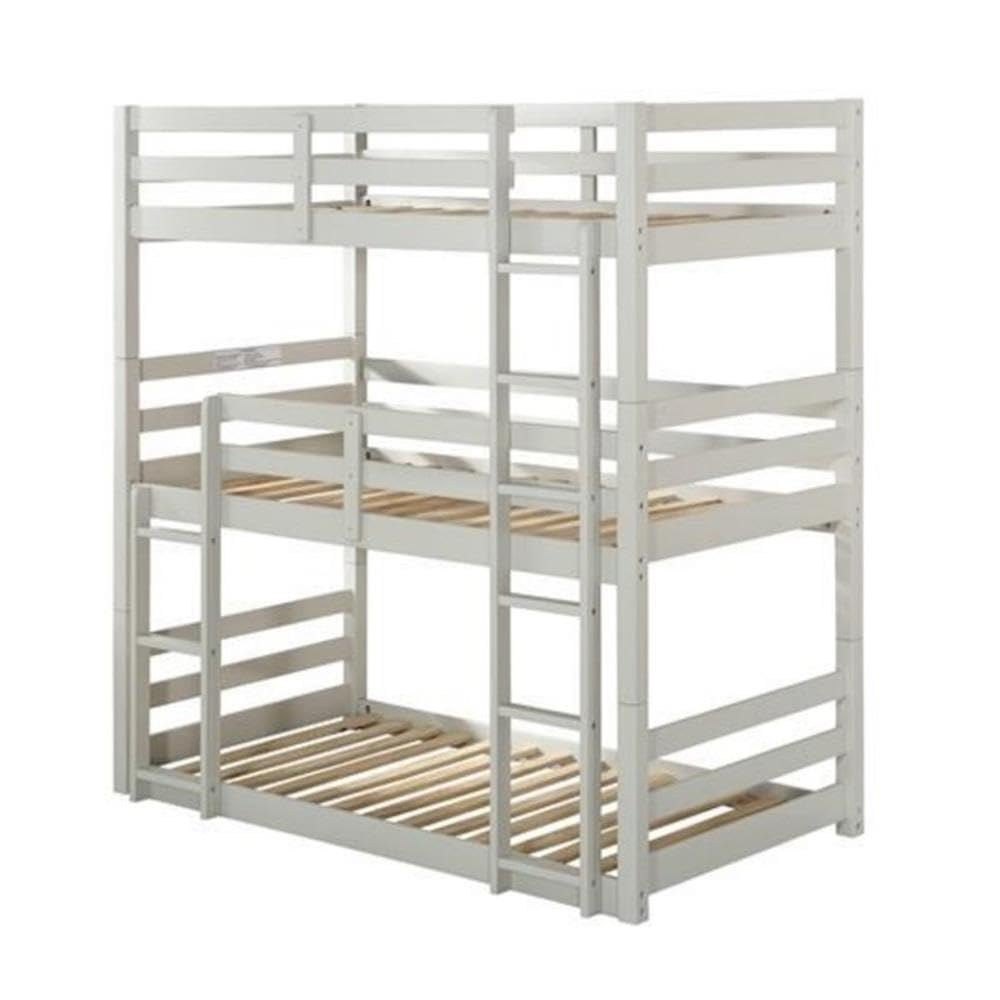 Acme Ronnie Wood Triple Bunk Bed - Twin in Light Gray