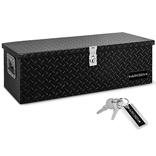 Arksen 30 Inch Heavy Duty Aluminum Diamond Plate Tool Box Chest Box Pick Up Truck Bed Rv Trailer Toolbox Storage Lockable Organi