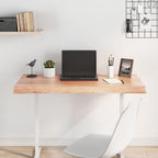 vidaXL Solid Oak Wood Live Edge Table Top - Light Brown, Treated Surface, Handcrafted Design, Versatile Use for Home Office and Commercial Settings