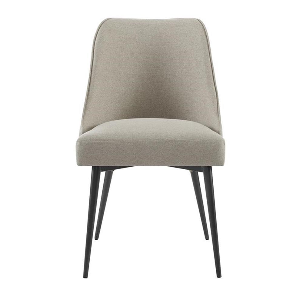 Steve Silver Co Upholstered Olson Side Chairs, Set of 2 Chairs, Mid-Century Design, Dining Room, Kitchen, Khaki, Upholstered Fabric, Iron Legs, 22" D x 20" W x 35" H, Khaki